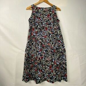 J. Jill Wearever sleeveless smocked tank dress knee length sz S Petite floral